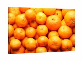 Many fresh ripe tangerines as background, top view