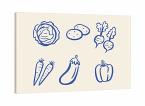 Vegetable Set Doodle Outline Vector Illustration