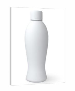 3D mockup of yogurt, juice or milk dairy drink products package, vector realistic white plastic bottle with screw-on lid