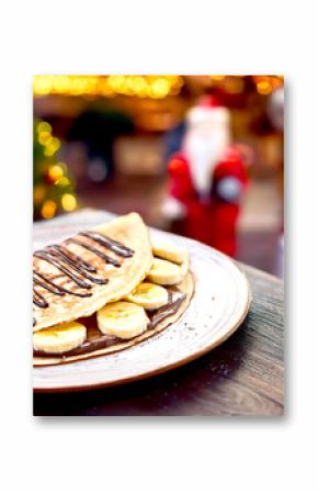 Crepe mit Bananen und Nutella, Weihnachtsmarkt 