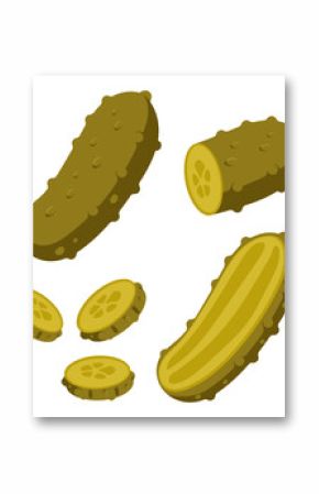 Pickles vector set isolated on a white background.