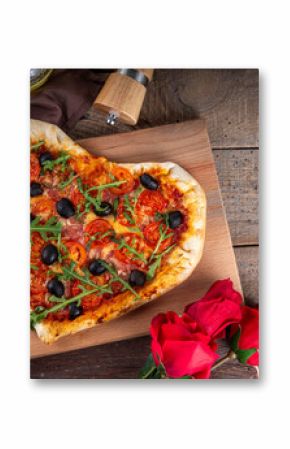 Valentines day heart shaped pizza