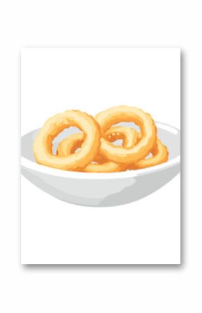 Onion rings in a plate illustration onion bowl vector