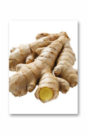 Fresh Ginger Root. Culinary Ingredient And Herbal Remedy For Health Benefits Isolated On Transparent Background