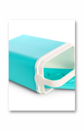 Modern beach cooler on white background