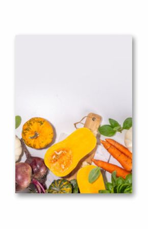 Autumn cooking, organic farm food background