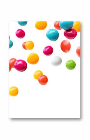 Colorful raibow candy falling on transparent background, png. falling jellybeans  