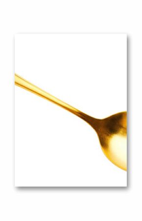 Gold spoon isolated on transparent background