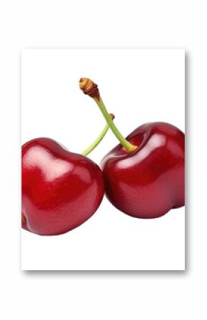 two cherries isolated on white or transparent png