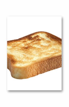 Golden Brown Toast Slice Isolated on Transparent Background