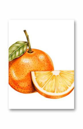 Vintage orange sticker png botanical illustration