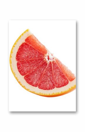 Fresh slice of grapefruit isolated on a transparent background for culinary and healthrelated concepts, slice of grapefruit isolated on transparent background