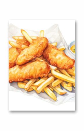 PNG Food fish medication condiment, digital paint illustration.