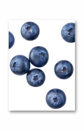 Blueberry isolated png. Blueberry top view on white or transparent background. Perfect retouched blueberry no background. Png blueberries collection. Full depth of field.