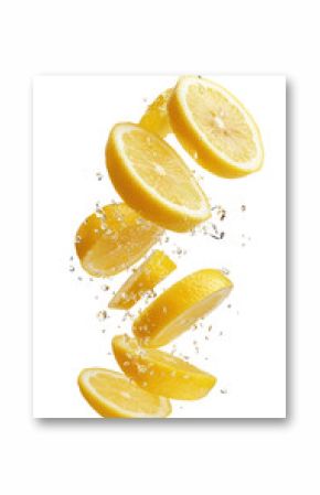 PNG Falling lemon slices background fruit white.