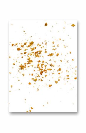 cookie crumbs scattered on white transparent background