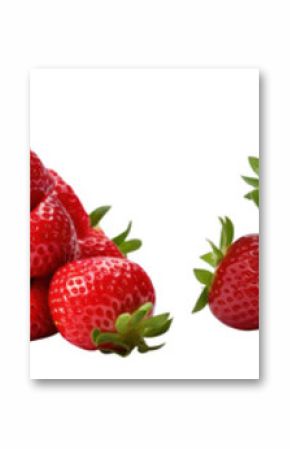 PNG Fresh ripe strawberries arrangement, element set on transparent background