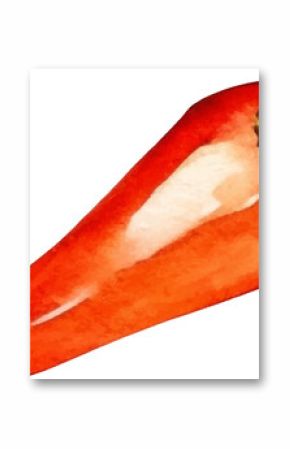 Watercolor painted chili pepper. Hand drawn fresh food design element isolated on white background.
