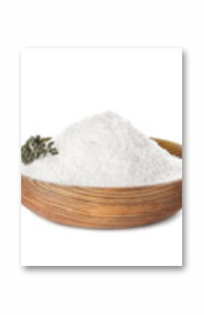 Set of salt on white background