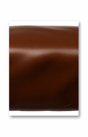 Rectangular chocolate candy bar with smooth surface on transparent background.