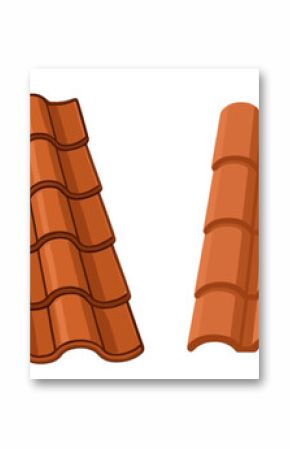 Comparison of two types of terracotta roof tiles showing distinct designs and textures for construction purposes