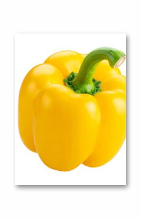 Fresh yellow bell pepper isolated on transparent background
