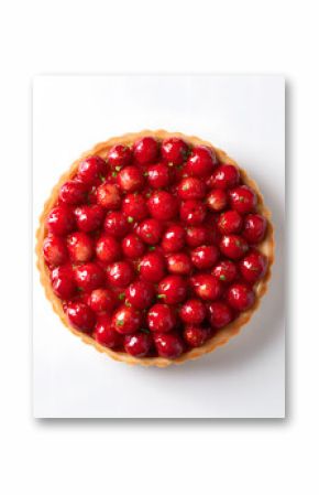 Overhead Shot of a Strawberry Tart Dessert