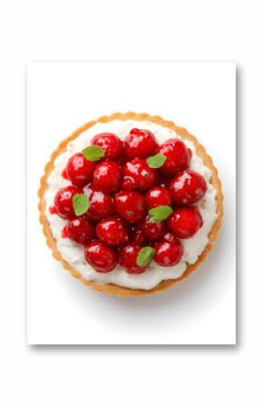 Overhead Shot of a Strawberry Tart Dessert
