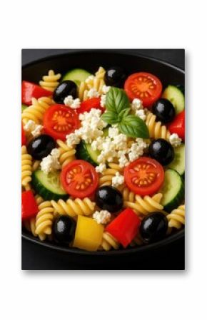Nutritious Mediterranean-style salad topped with crumbled feta cheese