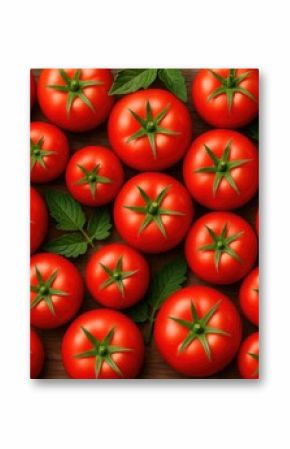Juicy and ripe tomatoes freshly picked from the garden