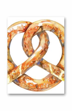 PNG  Watercolor pretzel illustration art