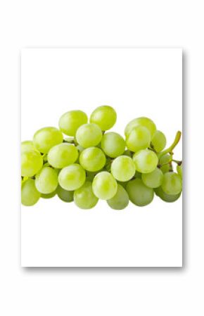 Fresh green grapes bunch isolated on transparent background