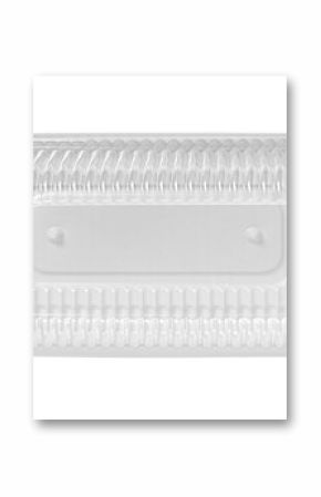 Empty rectangular plastic food container with lid, top view