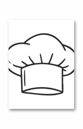Chef hat icon in black outline on white background