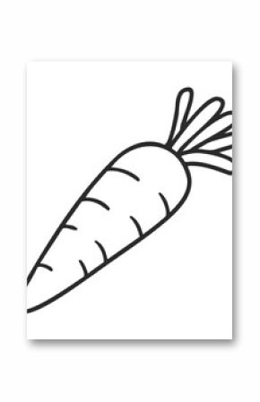 Simple black and white carrot drawing with outline style – stock vector icon in line style