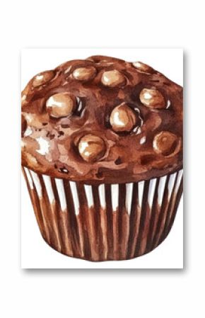 PNG Chocolate muffin dessert illustration art.