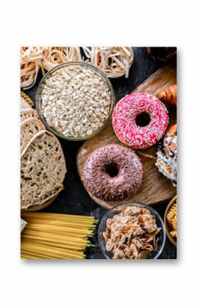 Composition with variety of food products containing gluten