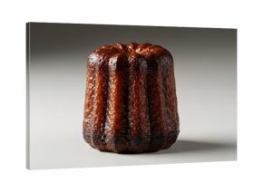  A macro shot of a single canelé