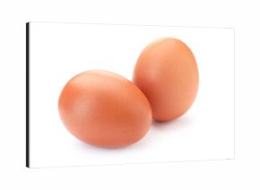 Two raw chicken eggs isolated on white