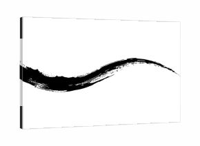 Vector style black ink brush stroke on white abstract background 