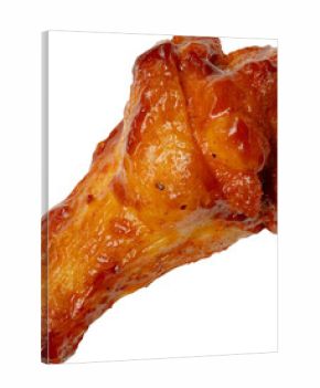 Grilled spicy chicken wing isolated on white background