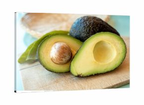 Green ripe avocado fruits from organic avocado plantation - healthy vegan and vegetarian food