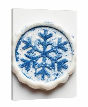 Seal Wax Stamp blue snow dessert food art.