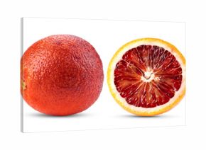Red blood oranges isolated on transparent png ( image from camera )