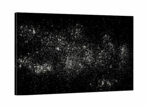 Pile of integral barley flour isolated on black background, top view 