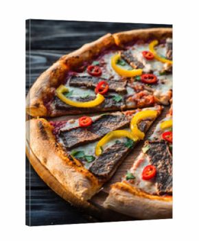 Hawaiian Style Pizza with Pineapple Rings and Mozzarella