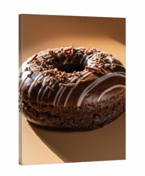 Rich Chocolate Donut with White Chocolate Drizzle