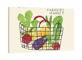 Local farmer market. Organic vegetable farm. Local vegetable market artwork for t shirt print, poster, sticker and other uses.