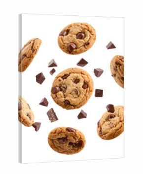 Delicious Chocolate Chip Cookies Floating With Chocolate Chunks Around Them