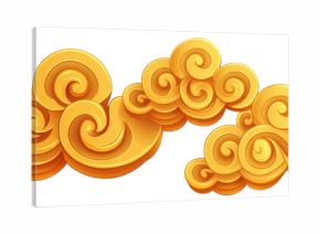 PNG Chinese Auspicious clouds illustration pattern gold.